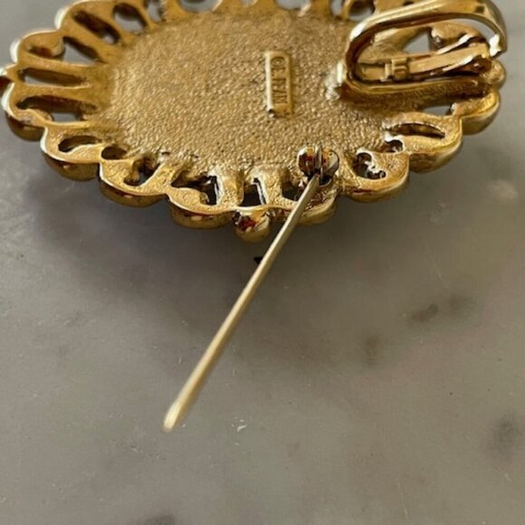 ERWIN PEARL Cameo Interchangeable Brooch/Pendant Vintage Blue White Gold - Picture 16 of 16